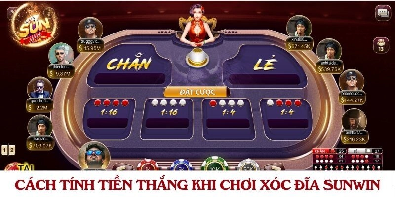 Cách tính tiền thắng khi chơi xóc đĩa Sunwin