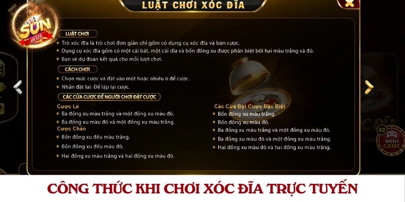 Công thức khi chơi xóc đĩa trực tuyến
