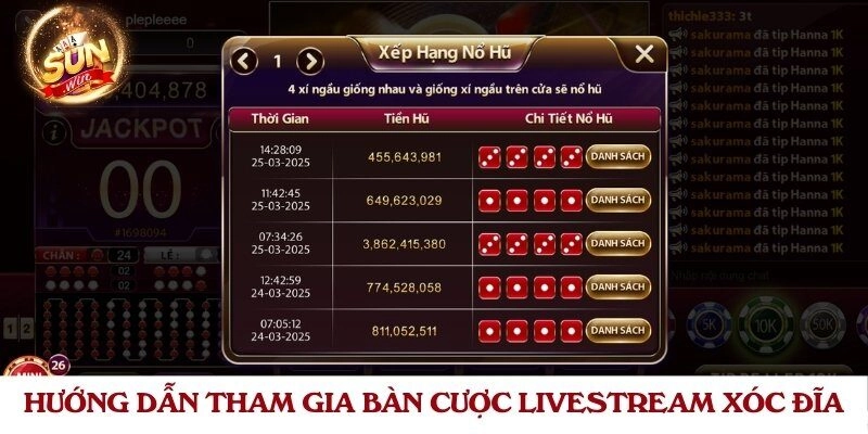 Hướng dẫn tham gia bàn cược livestream xóc đĩa